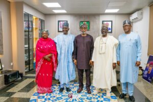 Dr Alake received the management team of the North Central Development Commission (NCDC)in his office, the Honourable