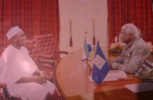 Former Sierra Leone President Ernest Bai Koroma, right, and Hashim
