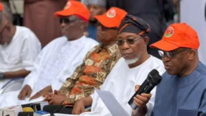From right, David Mark, Rauf Aregbesola, Peter Obi and others