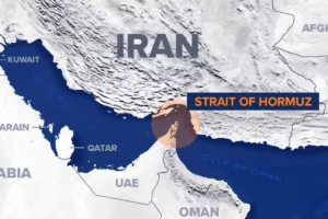 Map showing the Strait of Hormuz