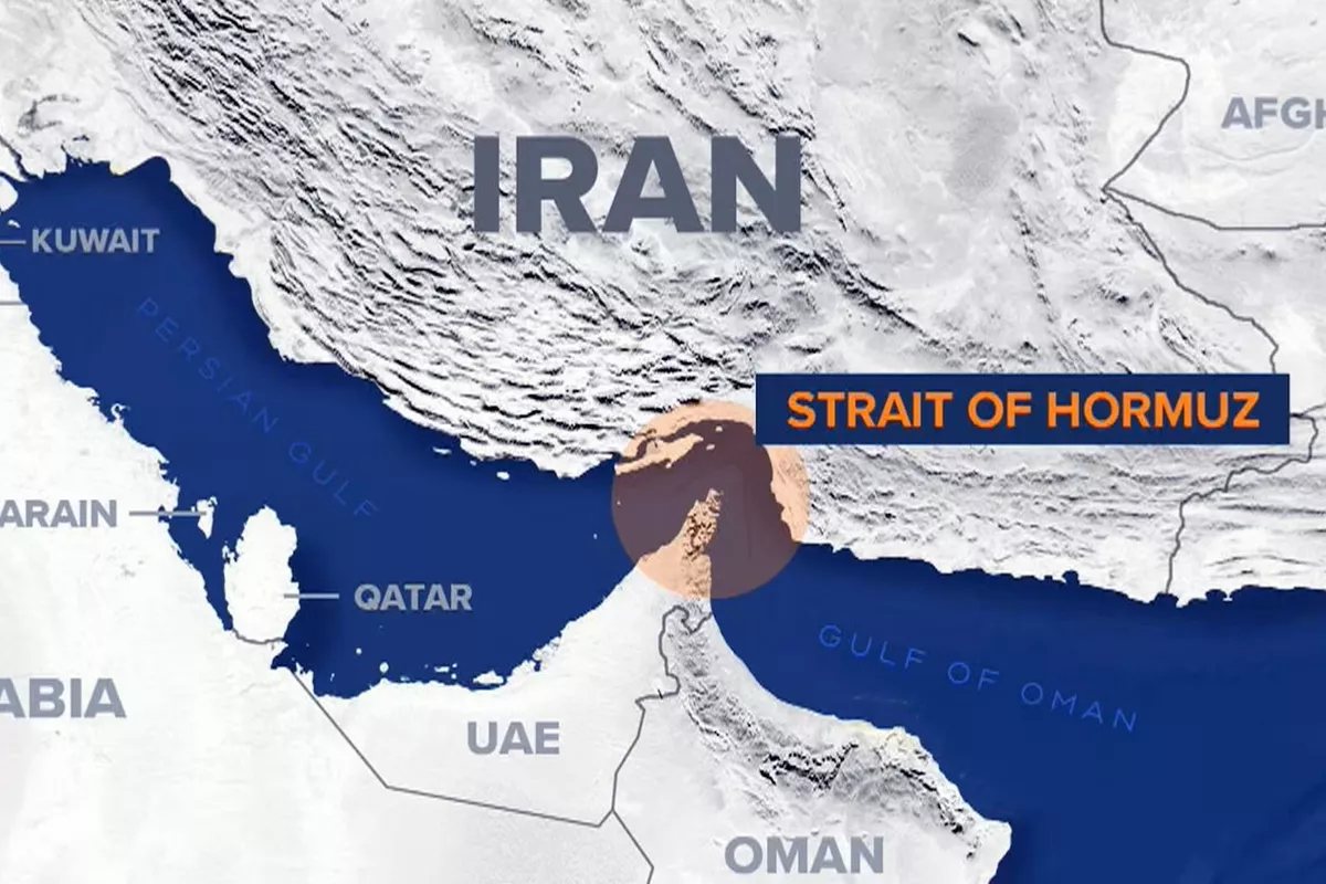 Map showing the Strait of Hormuz
