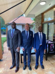From left, Dr. Babatunde Afolabi, Mr. Pekka Haavisto,Personal Envoy of the UN Secretary-General for Sudan and Mr. Murithi, former Finland Minister of Foreign Affairs, and Mr. Murithi, Africa Director of the International Crisis Group (ICG).