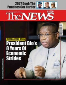 Cover design on President Bio's 8th anniversary in office