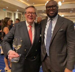 Dr Babatunde Afolabi and Ambassador Pirrka Tapiola,Director representing the Nordic countries at the African Development Bank (AfDB)