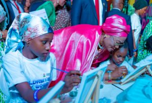 First Lady Oluremi Tinubu with the children