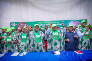 Governor Oyebanji and other party leaders in Ado-Ekiti during the launch of the Southwest Agenda for Asiwaju (SWAGA 2.0)