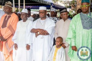 President Bio, a Christian, performing two Raka’ah at Eid prayer ceremony recently
