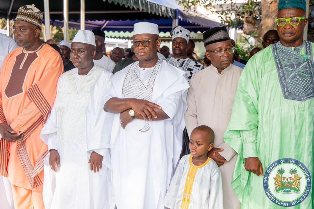 President Bio, a Christian, performing two Raka’ah at Eid prayer ceremony recently