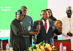 President Tinubu handover to President Bio as ECOWAS Chairman