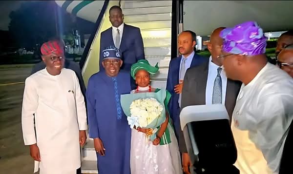 President Tinubu Arrives in Lagos After International Engagements