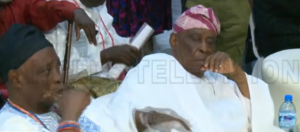 The Olubadan, Oba Rashidi Ladoja and Aremo Segun Osoba. Channels Photo