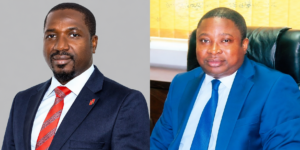 UBA MD Alh Mohamed Samoura, left, and ⁠BSL Governor, Dr Ibrahim Stevens