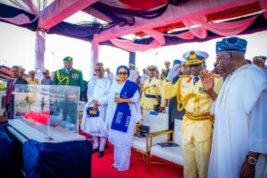 President Bola Tinubu at the 2026 International Fleet Review held at the Eko Atlantic Waterfront, Lagos, as part of events to commemorate the Navy’s 70th Anniversary