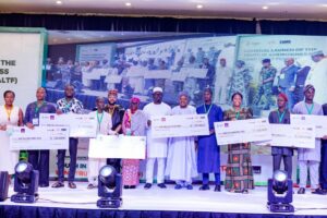 Senator Bagudu, centre, and others