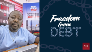 Steve Aborisade and the Freedom from Debt campaign logo